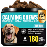 BuddyCheer Calming Chews en frasco para tranquilidad diaria del perro.