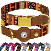 Collar Budkas AirTag con cuero suave para uso diario.