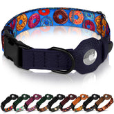 Collar Budkas AirTag, vista frontal, lleno de estilo y seguridad para la mascota.