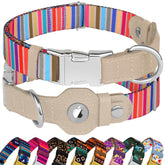 Collar Budkas con AirTag Serape, vista frontal para rastreo eficiente.