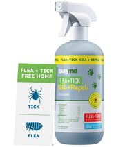 BugMD frasco 16oz de spray antipulgas para gatos y hogar.