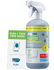 BugMD frasco 16oz de spray antipulgas para gatos y hogar.