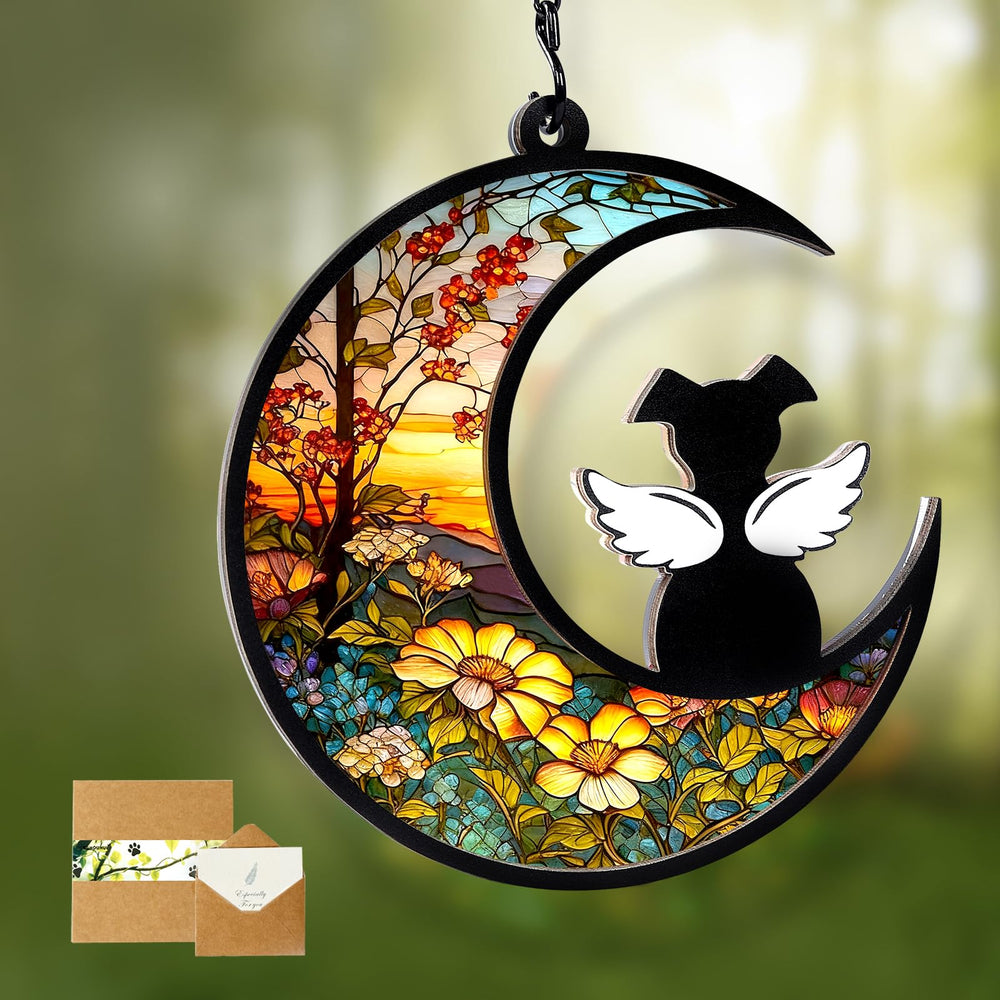 BUHOUHUI vitral conmemorativo para recordar a tu perro junto a la ventana
