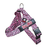 Arnés BULLHUG para perro ajustable Leopardo Rosa, cómodo durante paseos.