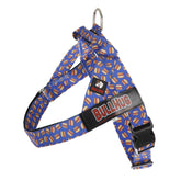 BullHug arnés vista general en color azul azul burger, ideal para paseos cómodos.