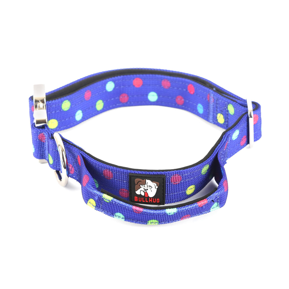 BullHug collar táctico con asa y lunares, cómodo para paseos diarios