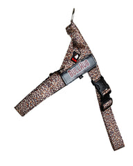 BullHug arnés leopard hebilla resistente para colocación rápida y segura.