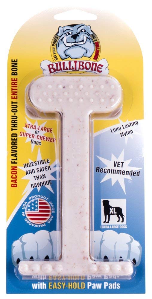 Bullibone, hueso nylon para perros agresivos, ofrece masticación segura y duradera.