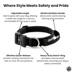 BULLYBREED collar táctico con ajuste amplio para crecimiento