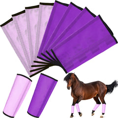 Bulyoou botas de malla para caballo, vista frontal, protegen contra moscas y mosquitos.