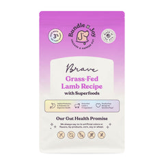 Bundle x Joy Brave: alimento seco para perro con cordero neozelandés, apoyo digestivo natural.