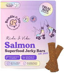 Bundle x Joy salmón para perros, jerky en bolsa 5 oz para premiar