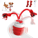 BUPIHUKA bola interactiva carmesí para perros, carga USB y permite juego continuo.