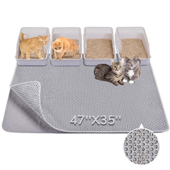 BurgenNest alfombra para arena de gato gris, protege el suelo.