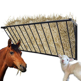 BUYYAH comedero-heno para caballos montado en pared con acceso estable.