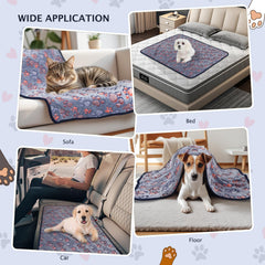 Manta BVAGSS para gato pequeño con diseño de patitas, ideal para uso diario.