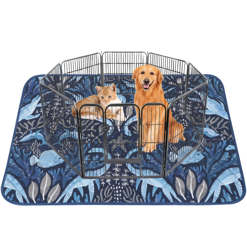BVAGSS almohadilla lavable para perros, enfoque Dino azul marino, absorbe humedad y protege el suelo.