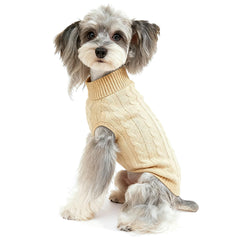Bwealthest suéter para perros con cuello alto y tejido suave, ideal para inviernos fríos.