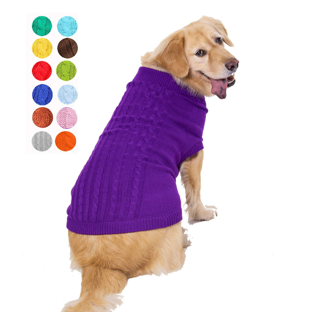 Bwealthest suéter morado con cuello alto para calor diario del perro