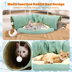 BWOGUE Bunny Tunnel Bed: juguete de bola incorporado para entretenimiento suave