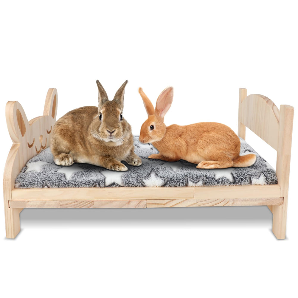 BWOGUE cama conejo grande de madera, plegable para interior