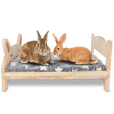 BWOGUE cama conejo grande de madera, plegable para interior