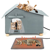 BWOGUE casa-gato-caliente-elevada-frente, refugio cálido para exterior