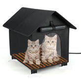 BWOGUE, casa para gato exterior elevada con calefacción para mantener calor al aire libre.