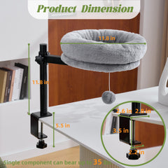 BYBYME Cama de Escritorio para Gatos altura ajustable para adaptar el área de descanso