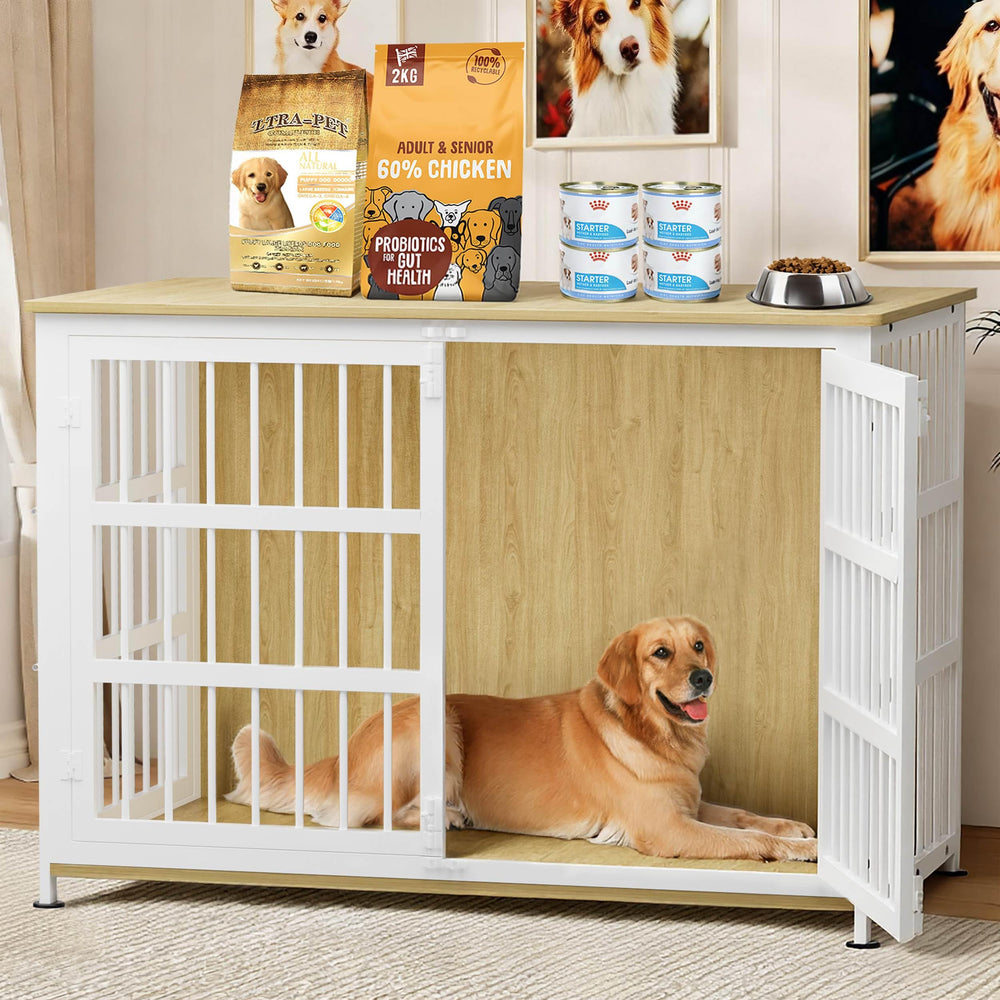 CABZOON jaula para perros 46'' vista frontal, segura y elegante en casa