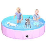 CACSPS piscina plegable para perros rosa 79x12, ideal para juego al aire libre.