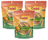 Cadet fritas de batata dulce estilo filete, empaque de 3 paquetes, snack sabroso para perros.