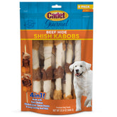 Cadet Gourmet brochetas de piel de res para perros grandes, duraderas para masticar.