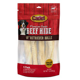 Cadet piel de res premium rodillos 10 pulgadas, entretenimiento duradero para perros grandes.