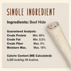 Cadet piel de res sin aditivos, 100% real para masticar de forma natural.
