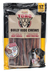 Cadet Toro Bully Hide Sticks: empaque práctico para perros activos, ideal para masticación supervisada.