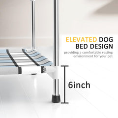 Caghash cama dos niveles para perros junto a la cama, convivencia nocturna cómoda.