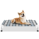 Caghash cama para perro elevada exterior con dimensiones 34x20x6-5, ideal para descanso al aire libre.