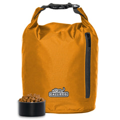 Callieco bolsa de viaje para comida de perro con exterior de nylon impermeable, ideal para aventuras al aire libre.