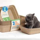 CallieCo caja de arena desechable para gatos, ideal para viajes sin fugas.