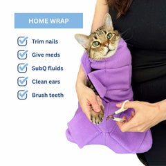 Calm & Cozy Cat Wrap facilita la visita veterinaria con sensación de seguridad para el gato.