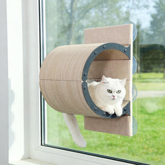 Caloreduce percha-ventana-gato: descanso cómodo al sol con sujeción estable.