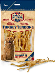 Canine Butcher Shop - tendones de pavo para perros, snack natural de un solo ingrediente