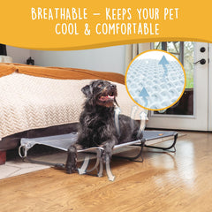 CANINE CANYON Daisy Cot: estructura estable con triángulos para distribuir el peso.