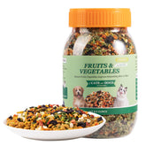 Capuca mezcla vegetal-fruta 12en1 en envase 8.5oz, snack saludable para mascotas.