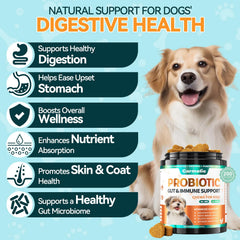 Carmelie probióticos para perros, sabor a pollo, masticables fáciles de dar.