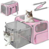 CarryTip portador gato expandible ofrece espacio extra para descansar durante viajes.