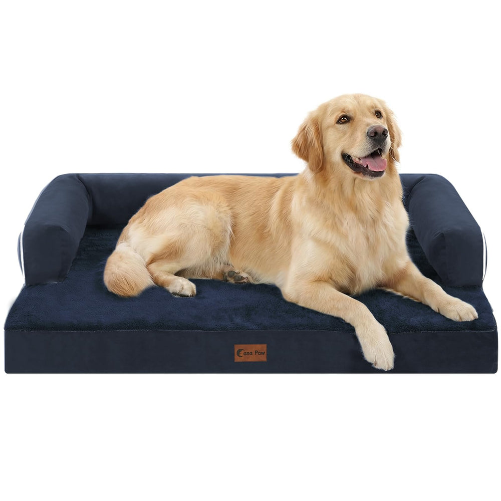 Casa Paw cama ortopédica para perros grandes con espuma huevo y soporte articular.