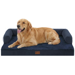 Casa Paw cama ortopédica para perros grandes, vista frontal, distribuye el peso para mayor confort nocturno.