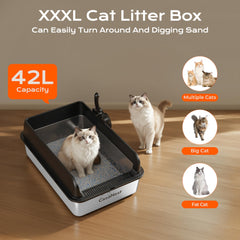 CasaNest caja XXL en acero inoxidable, acceso bajo para entrada fácil de gatitos.